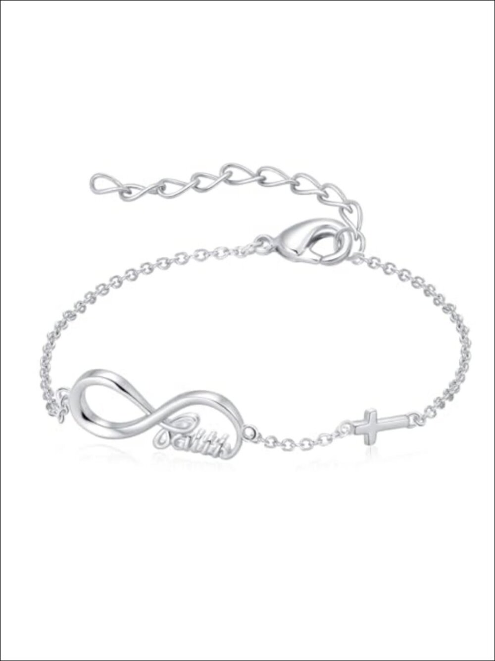 14K Gold Plated Faith Cross Infinity Bracelet Adjustable Women